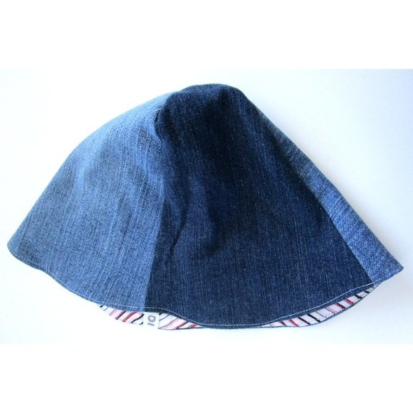 Denim Two Tone Tulip Hat Women/Girls/Teens - New with Tags - Mixed Fibers S/M - Picture 3 of 12